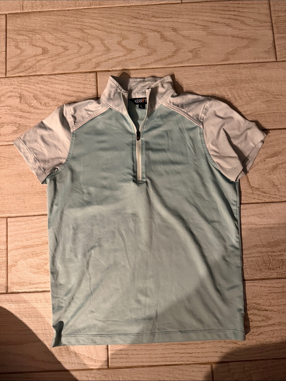 Kerrits Kids Pale Blue Short-Sleeve Zip Polo